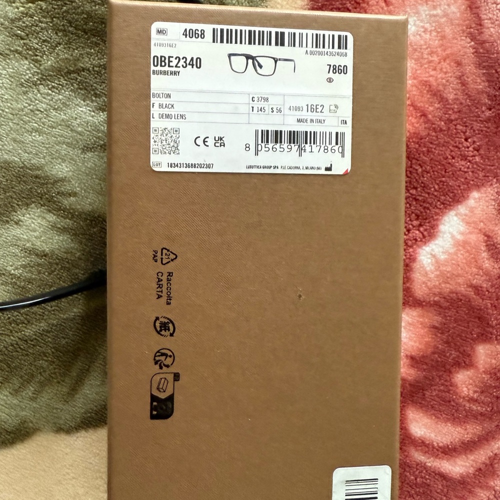 Burberry Black Eyeglasses with Tan Case - Picture 3 of 7